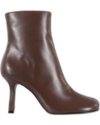 SCHUTZ SHOES - 85Mm Brielle Leather Square-Toe Boots - Lyst
