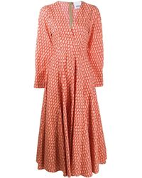 Erika Cavallini Semi Couture Jurk Met Print - Oranje