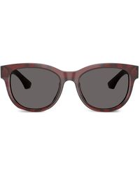 Burberry - Lunettes De Soleil Carrées À Carreaux - Lyst