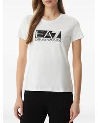 EA7 - Sequin-Embellished Logo-Print T-Shirt - Lyst