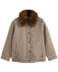 Levi's - Billie Faux-Fur Collar Houndstooth Jacket - Lyst