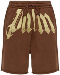 Palm Angels - Logo-Print Raw-Cut Shorts - Lyst