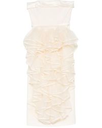 Viktor & Rolf - Ruffled Strapless Midi Dress - Lyst