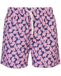 Kiton - Geometric-Print Drawstring Swim Shorts - Lyst