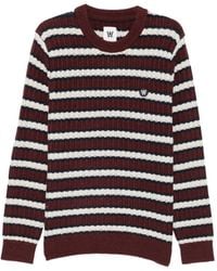 WOOD WOOD - Claes Striped Ribbed-Knit Sweater - Lyst