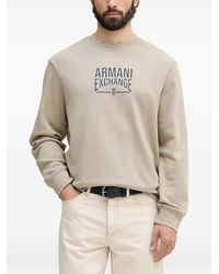 ARMANI EXCHANGE - Logo-Print Crew-Neck Sweatshirt - Lyst