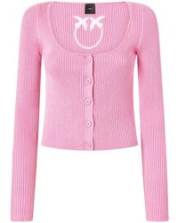 Pinko - Gerippter Cropped-Cardigan - Lyst