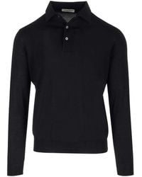 Al Duca d'Aosta - Long-Sleeve Knitted Polo Shirt - Lyst