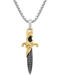 David Yurman - 18Kt And Sterling Waves Dagger Diamond Amulet (43.8Mm) - Lyst
