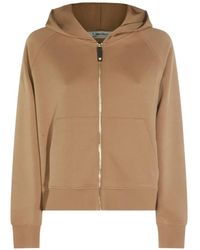 Max Mara - Sleek Technical Cotton Zip-Up T-Shirt Sweatshirt With Raglan Sleeves - Lyst