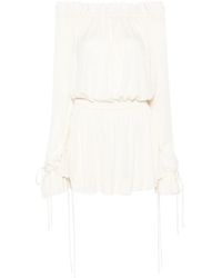 Saint Laurent - オフショルダー ミニドレス - Lyst