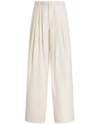 Dolce & Gabbana - Cotton Linen Trousers With Pleats - Lyst