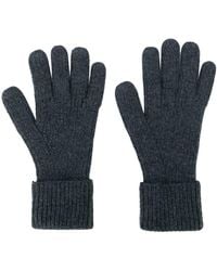 N.Peal Cashmere Guanti a coste - Grigio