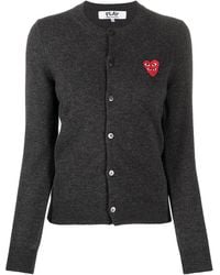 COMME DES GARÇONS PLAY - Overlapping Heart Wool Cardigan - Lyst