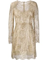 Dolce & Gabbana Jurk Met Bloemenkant - Metallic