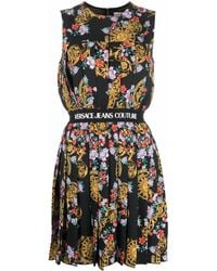 Versace - Sunflower Print Crepe Mini Dress - Lyst