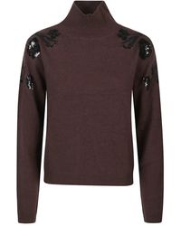 ERMANNO FIRENZE - Floral-Embroidered Sequin Sweater - Lyst
