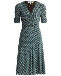 Diane von Furstenberg - Koren Reversible Geometric-Print Midi Dress - Lyst