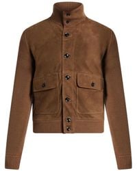Tom Ford - Geknöpfte Jacke Mit Einsätzen - Lyst