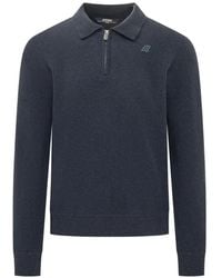 K-Way - Quarter-Zip Polo-Collar Sweater - Lyst