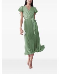 Willa - Pleated Wrap-Style Midi Dress - Lyst