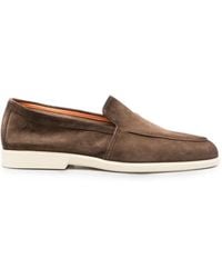 Santoni - Suede Slip-On Loafers - Lyst
