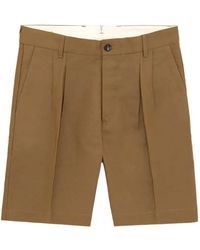Fortela - Pleats Cotton Bermuda Shorts - Lyst