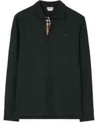 Burberry - Long-Sleeve Cotton Polo Shirt - Lyst