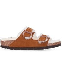 Birkenstock - Arizona Shearling-Lined Suede Sandals - Lyst