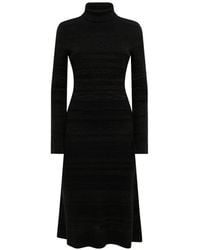 Laneus - Jacquard-Knit Turtleneck Midi Dress - Lyst