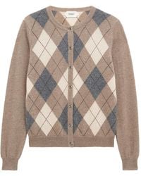 Pringle of Scotland - Argyle Crew-Neck Cardigan - Lyst