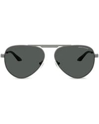 ARMANI EXCHANGE - Pilot-Frame Double-Bridge Sunglasses - Lyst