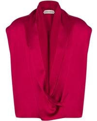 Alberta Ferretti - Blouse À Lien De Resserrage - Lyst