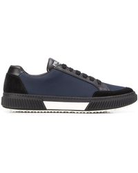 Prada Leather Basketball Shoes in Blue 