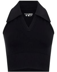 Philipp Plein - Ponited-Collar Crop Top - Lyst