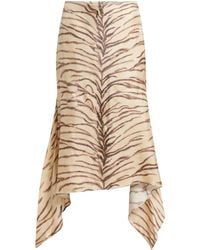 Stella McCartney - Tiger-Print Midi Skirt - Lyst