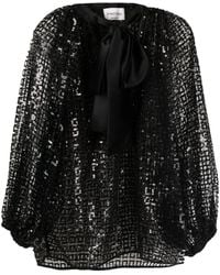 PHAEONIA - Sequin-Detail Long-Sleeve Blouse - Lyst