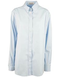 Miu Miu - Logo-Embroidered Button-Down Shirt - Lyst