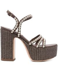 Casadei - 120Mm Isa Studsway Platform Sandals - Lyst