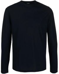 Zanone - Top de manga larga con cuello redondo - Lyst