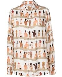 Amir Slama - Swimmer-Print Oversize Shirt - Lyst