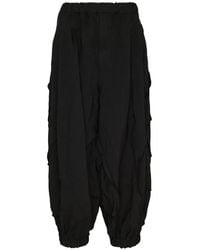 COMME DES GARÇON BLACK - Patchwork Raw-Cut Trousers - Lyst