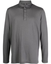 Kiton - Long-sleeved Jersey Polo Shirt - Lyst