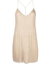 Zadig & Voltaire - Robe Courte Ornée De Strass À Col V Profond - Lyst