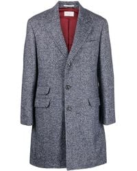Brunello Cucinelli - Herringbone-Pattern Midi Coat - Lyst