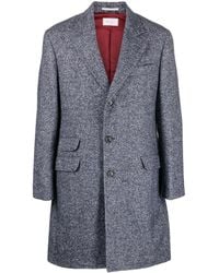 Brunello Cucinelli - Abrigo midi con motivo de espiga - Lyst