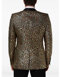Dolce & Gabbana - Leopard-Print Single-Breasted Blazer - Lyst