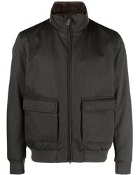 Herno - Funnel-Neck Virgin Wool Bomber Jacket - Lyst