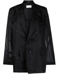 Maison Margiela - Blazer Mit Semi-Transparenten Einsätzen - Lyst