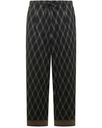 Pierre Louis Mascia - Diamond-Pattern Drawstring-Waist Trousers - Lyst